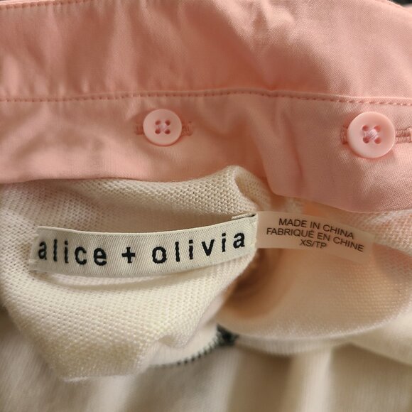 ALICE + OLIVIA Chase Collar Puff Sleeve Embroidery Embellished Top Size XS - Picture 6 of 6